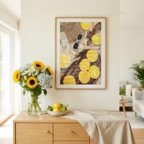 Artikel Wanddeko Bild Zitronen mit Strohhut und Limonade im Holzrahmen 40x60cm