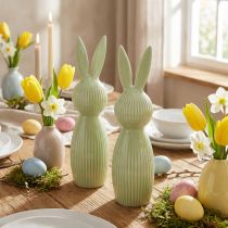 Artikel Keramik Osterhasen Figur 22 cm Pastellgrün 2er Set – Frühlingsdeko