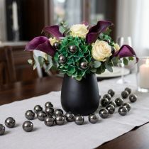 Artikel Dekoperlen Kunststoff Anthrazit Metallic Ø14mm mit Loch, Set 35 Stück