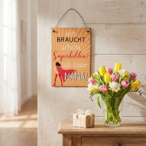 Artikel Metallschild mit Spruch und Superheldenmotiv – 21 x 14 cm – Geschenkidee für Innenräume