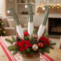 Artikel Weihnachtswichtel am Stab, grün, 57 cm, 4 Stück