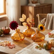 Artikel Glasvasen Set Orange Bauchig Ø9 cm 6 Stück