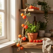 Artikel Künstliche Tomaten-Girlande 135 cm Dekoration aus Kunststoff mit Papierband für Innenbereich