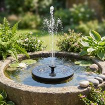 Artikel Solarbetriebener Springbrunnen Ø 16 cm Schwarz mit 5 Düsen
