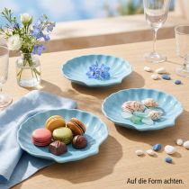 Artikel Muschelteller Keramik Blau, Türkis und Weiss 14 cm 3er Set