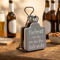 Artikel Flaschenöffner-Set mit Sprüchen Holz Metall 4-teilig ca. 15x10cm