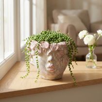 Artikel Pflanzkopf Blumentopf zum Aufhängen Kunststein Rosa H13cm