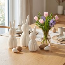 Artikel Häschen Dekofigur aus Kunststoff 11 cm Weiss 4er-Set für Osterdekoration