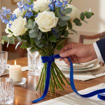 Artikel Dekoband Samt Velvet Blau 10mm x 20m für Geschenk- und Bastelarbeiten