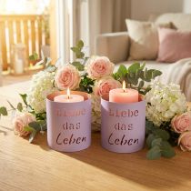 Artikel Windlicht aus Metall Violett Pastell Ø9cm H10cm 4er-Set