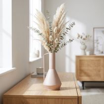 Artikel Deko Vase Metall Hellrosa 19,5 cm, Dekokanne H38,5 cm für Trockenblumen