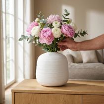 Artikel Keramik Blumenvase Weiss Ø22cm H22,5cm