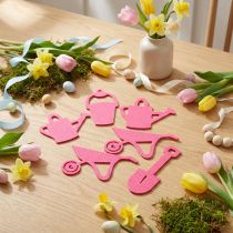 Artikel Gartengeräte aus Filz Pink 24-teilig, ca. 7,5 bis 12 cm