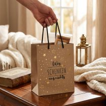 Artikel Geschenktüte aus Papier mit Sternmotiv 18×10×23 cm für Weihnachtsgeschenke