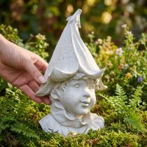 Artikel Dekofigur Wichtelkopf aus Polystone grau 30 cm