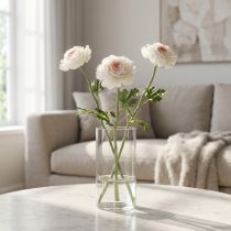 Artikel Künstliche Ranunkel aus Seide mit zarter Blüte 51 cm Beige, Grün, Rosa 3 Stück