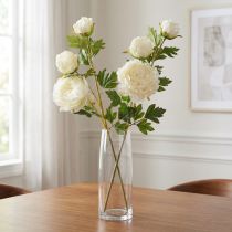 Artikel Künstliche Pfingstrosen mit 3 Blüten in Weiss und Creme, 81 cm, 2 Stück