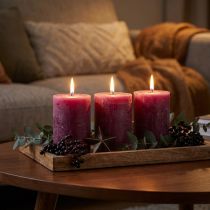 Artikel Stumpenkerzen durchgefärbt Lila Berry 60×80mm 4er-Set für Dekoration und Innenbereich