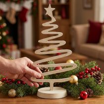 Artikel Mini-Weihnachtsbaum Metall Tonoptik Beige 30 cm