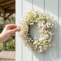 Artikel Künstlicher Blumenkranz aus Schleierkraut Ø 30 cm in Weiss und Rosa
