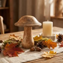 Artikel Holzpilz Dekoration aus Mangoholz, naturfarben, 11,5 cm Höhe, ∅ 10 cm, Herbstdekoration