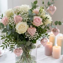 Artikel Mini-Glasherzen Rosa 4cm 12 Stück für saisonale Dekoration