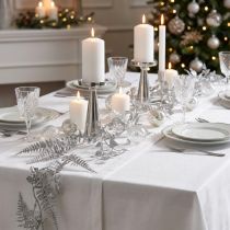 Artikel Künstliche Girlande Silber Glitter Farn- und Blättergirlande 180cm 3er Set