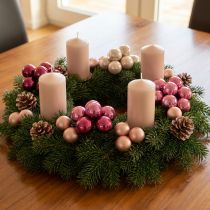Artikel Spiegelbeeren aus Glas Ø25 mm Berry Rosa Beige 140 Stück