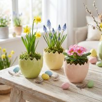Artikel Keramik Blumentopf 10 cm Osterei Motiv 3er Set Frühjahrsdeko Innenbereich