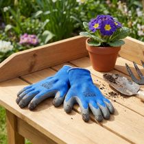 Artikel Kixx Gartenhandschuhe Nylon Grösse 8 Blau Schwarz mit Noppen für Ausseneinsatz