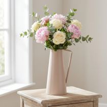Artikel Deko Vase Metall Rosa Konisch 38cm – Blumenvase für Kunstblumen und Trockendeko