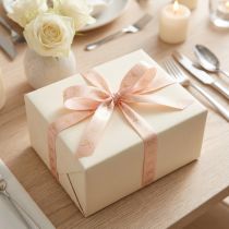 Artikel Geschenkband aus Polyester mit goldenen Schleifen 15mm x 18m Rosa