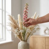 Artikel Künstliche Trockenblume Rittersporn Delphinium Rosa, 64 cm, für Dekoration