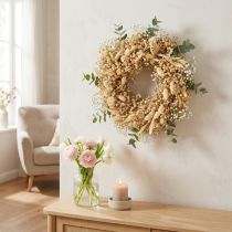 Artikel Trockenblumenkranz gebleicht Deko Kranz Creme Ø25cm