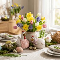 Artikel Keramik Hühnerfiguren 11 cm Mehrfarbig Osterdekoration Wohnzimmer 2er-Set