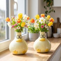 Artikel Keramik-Vase Entenfigur 15cm gelb – Set aus 2 Stück für moderne Innenräume
