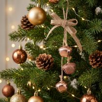 Artikel Weihnachtsglöckchen Metall Rosa und Kupfer Ø3,5 cm 3er-Set