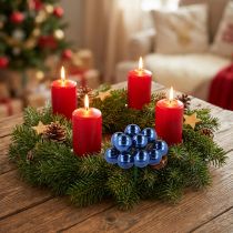 Artikel Mini Weihnachtskugeln Blau 20mm aus Glas mit Draht, 140 Stück