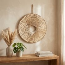 Artikel Boho Wanddeko Holzring Ø40 cm Natur Hanffasern