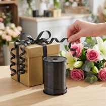 Artikel Kräuselband Schwarz 10mm x 250m aus Polypropylen für Geschenk- und Blumendekoration