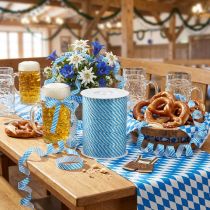 Artikel Dekoband Kräuselband Polyester Blau-Weiss 10mm x 250m Oktoberfest