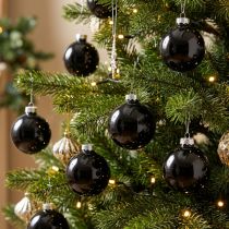 Artikel Schwarze Weihnachtskugeln Glas Ø4cm 24 Stück für saisonale Dekoration