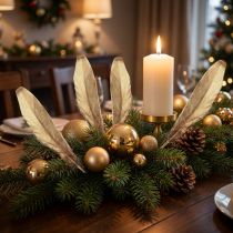 Artikel Deko-Federn Gold 15-20 cm 12 Stück Weihnachtsdekoration