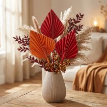 Artikel Palmspear aus getrocknetem Palmblatt, Rot und Orange, 50 Stück, ca. 40–50 cm