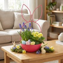 Artikel Pflanzenschale aus Metall 33cm Rosa Hasendesign Set, Indoor und Outdoor