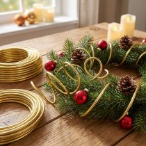 Artikel Aluminiumdraht 5 mm 500 g Gold – Floristik, Basteln, Dekoration