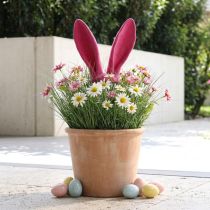 Artikel Hasenohren Deko Beflockt Pink auf Stab 56 cm Osterdekoration