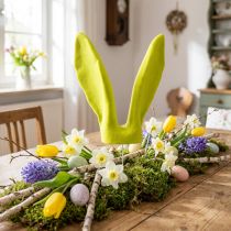 Artikel Hasen-Deko-Ohren aus Kunststoff am Stab 56 cm gelbgrün für Osterdekoration