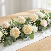 Artikel Künstliche Rosen Creme aus Holz Ø7,5 cm – 12er Set