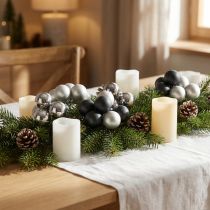 Artikel Mini-Weihnachtskugeln aus Glas Silber Anthrazit Ø 4 cm 32 Stk